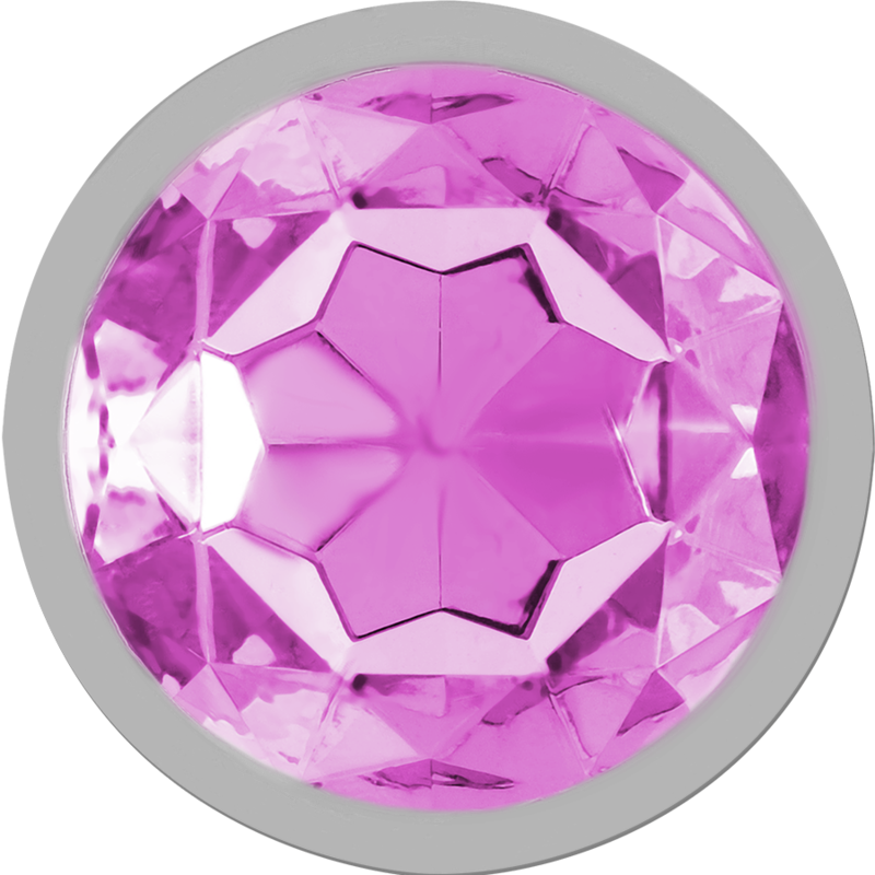 INTENSE - ALUMINIUM METAL ANALE PLUG MET ROZE KRISTAL MAAT L