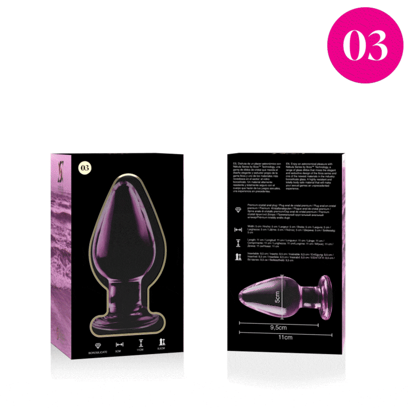 NEBULA SERIE VAN IBIZA - MODEL 3 STEKKER ROZE KRISTAL 11 CM -O- 5 CM