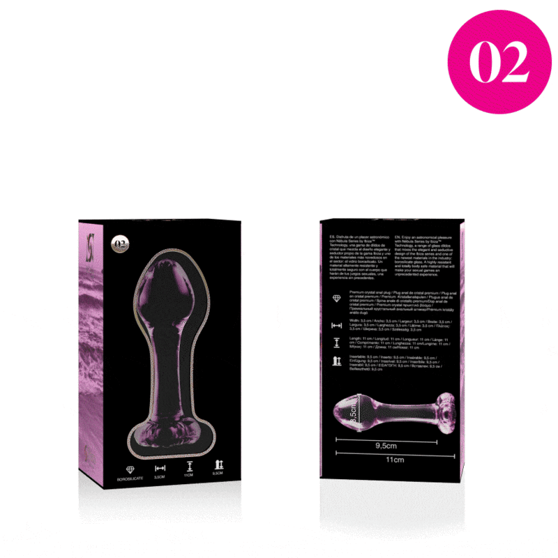 NEBULA SERIE VAN IBIZA - MODEL 2 PLUG ROZE KRISTAL 11 CM -O- 3.5 CM