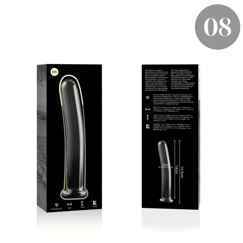 NEBULA SERIE VAN IBIZA - MODEL 8 DILDO KRISTAL HELDER 14.5 CM -Ø- 2 CM
