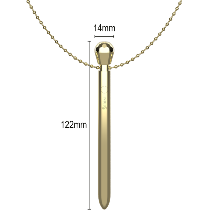 IBIZA - CLIT STIMULATOR KETTING USB LADER 12 TRILLING MODI GOUDEN 12,2 X 1,5