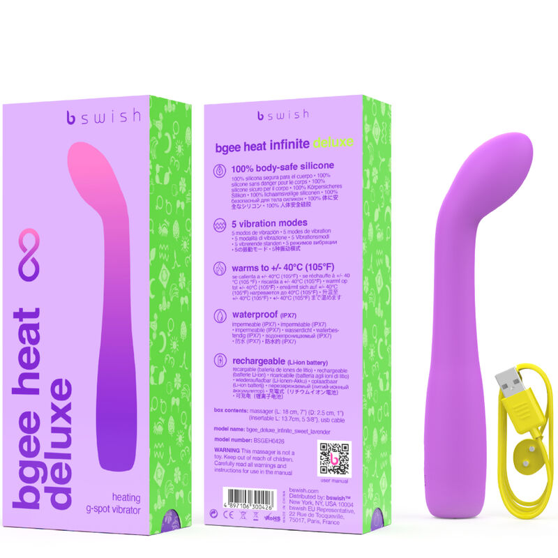 B SWISH - BGEE HEAT INFINITE DELUXE OPLAADBARE VIBRATOR LAVENDEL SILICOON