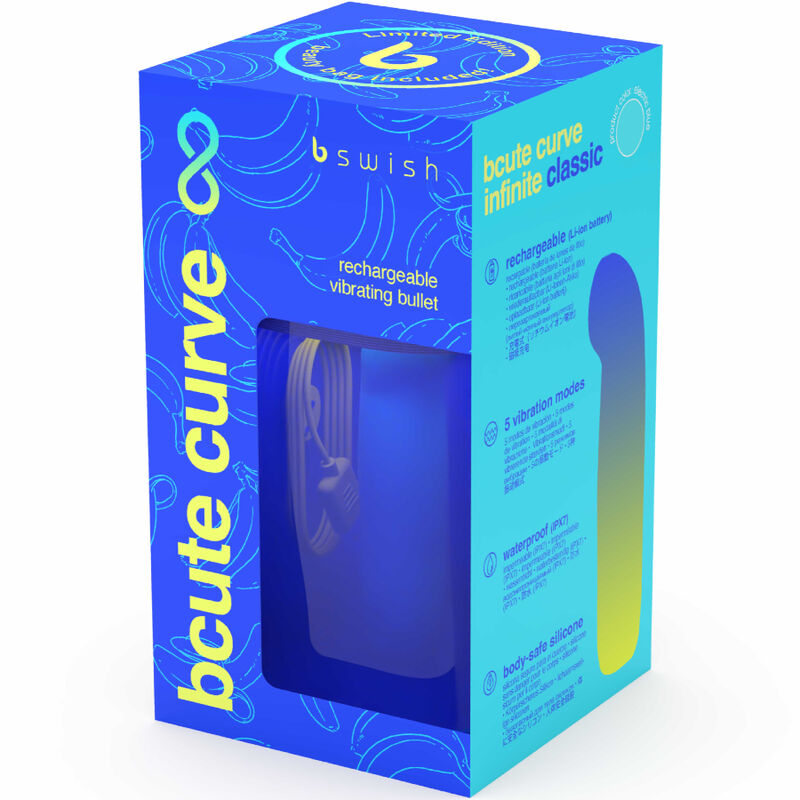 B SWISH - BCUTE CURVE INFINITE CLASSIC LIMITED EDITION BLAUWE SILICONEN OPLAADBARE VIBRATOR