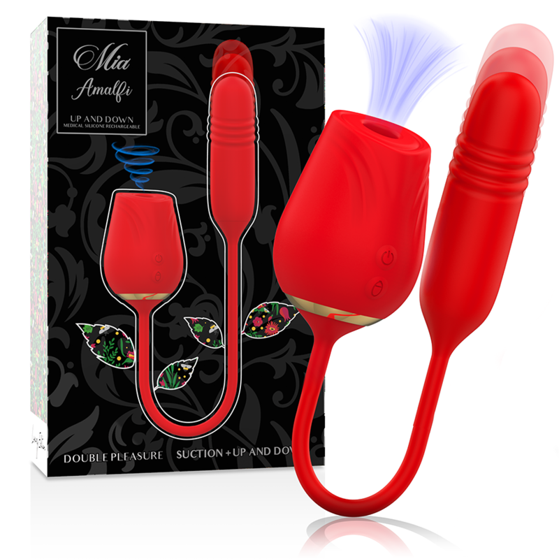 MIA - AMALFI DOUBLE PLEASURE ZUIGING + OP EN NEERGAANDE BEWEGING