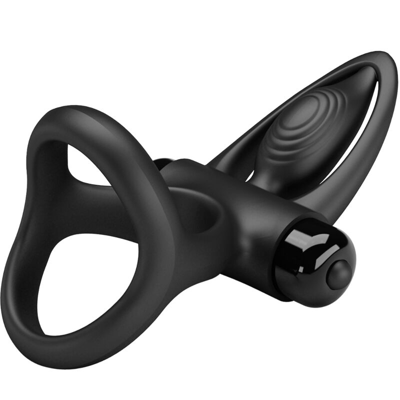 PRETTY LOVE - VIBRERENDE RING 10 TRILLINGEN ZWARTE SILICONEN