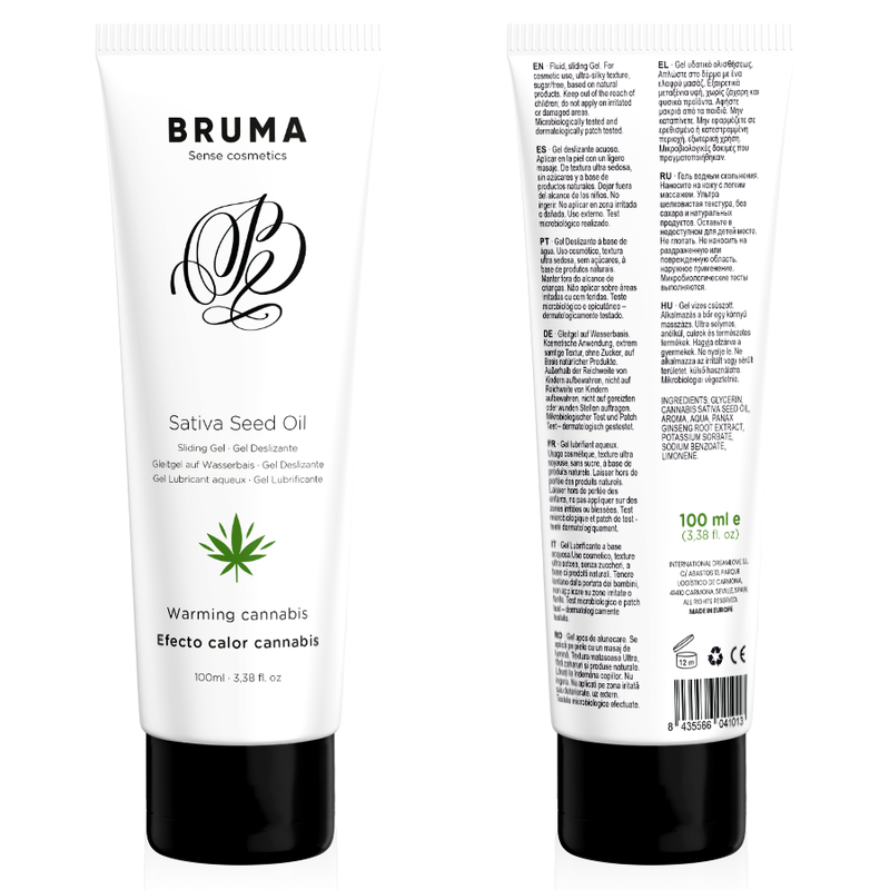 BRUMA - SATIVA ZAADOLIE GLIJGEL VERWARMEND CANNABISSMAAK 100 ML