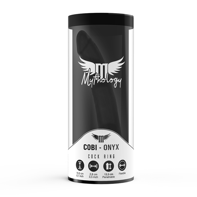MYTHOLOGY - COBI ONYX ANALE DILDO MET COCK- EN BALRING 13 CM SILICONE