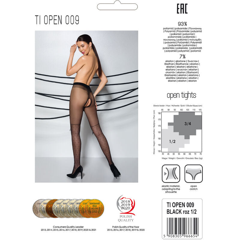 PASSION - TIOPEN 009 ZWARTE PANTY 1/2 20 DEN