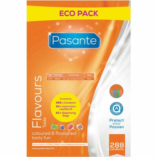 PASANTE - CONDOMS ECO PACK SMAKEN ZAK 288 STUKS