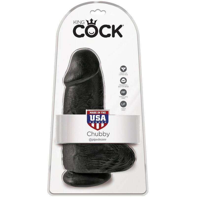 KING COCK - DIKKE REALISTISCHE PENIS 23 CM ZWART