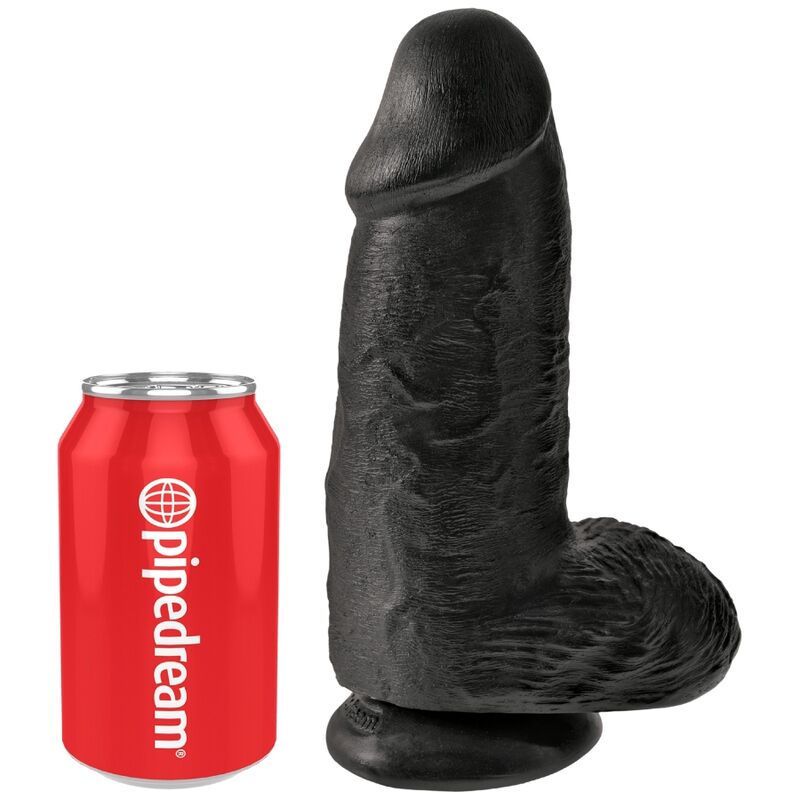 KING COCK - DIKKE REALISTISCHE PENIS 23 CM ZWART