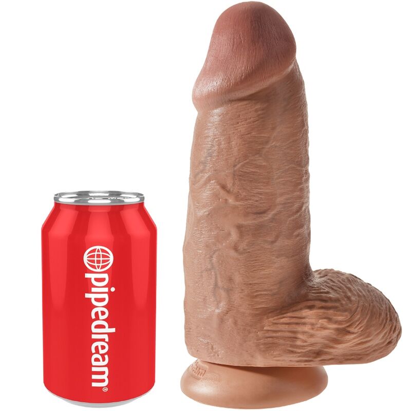 KING COCK - DIKKE REALISTISCHE PENIS 23 CM KARAMEL