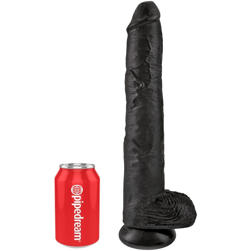 KING COCK - REALISTISCHE PENIS MET BALLEN 30,5 CM ZWART