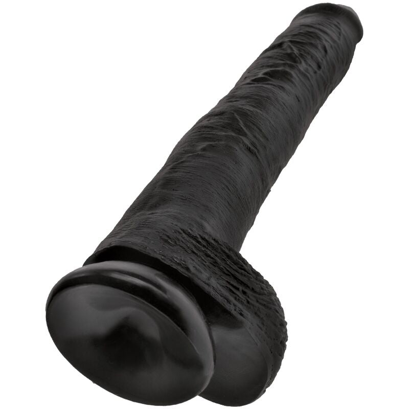 KING COCK - REALISTISCHE PENIS MET BALLEN 30,5 CM ZWART