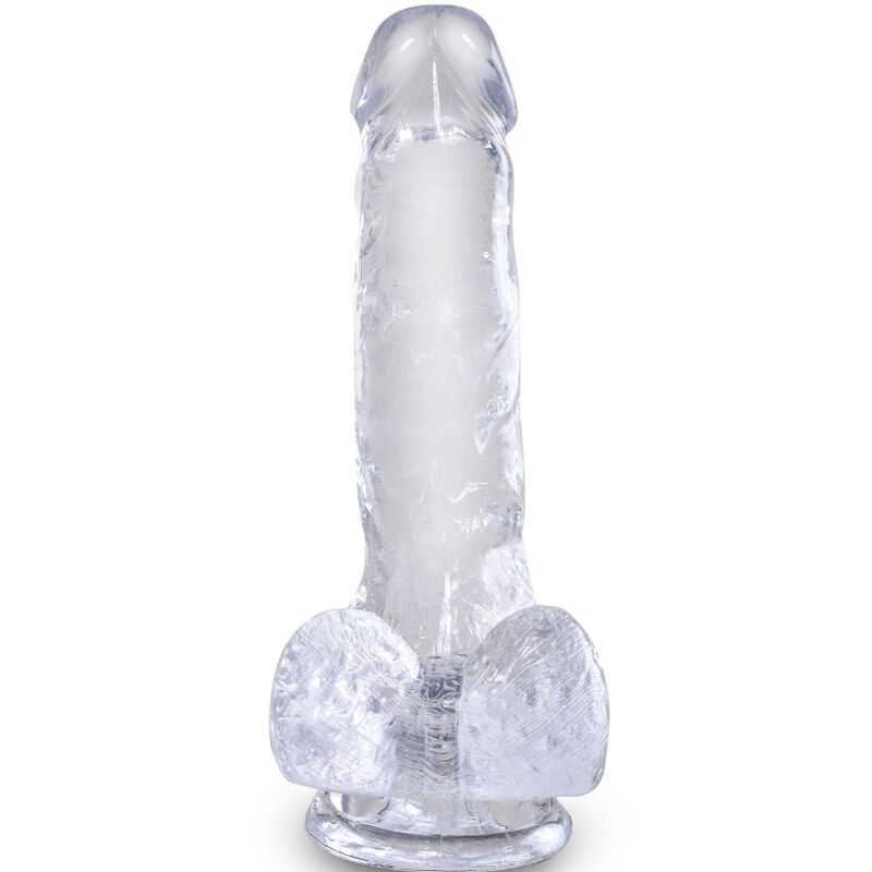 KING COCK - DUIDELIJKE REALISTISCHE PENIS MET BALLEN 13.5 CM TRANSPARANT