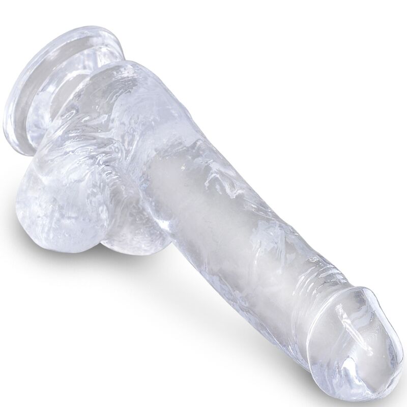 KING COCK - DUIDELIJKE REALISTISCHE PENIS MET BALLEN 13.5 CM TRANSPARANT
