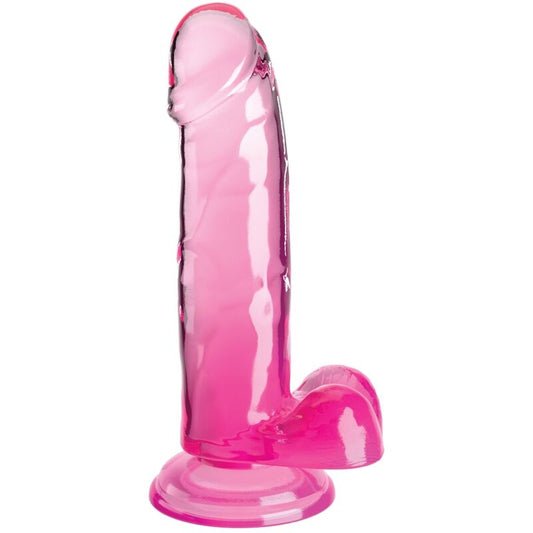 KING COCK - DUIDELIJKE REALISTISCHE PENIS MET BALLEN 15,2 CM ROZE