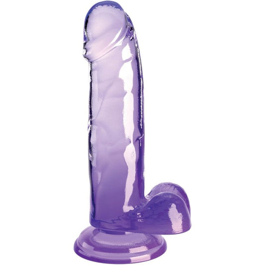 KING COCK - REALISTISCHE PENIS MET BALLEN 15,2 CM PAARS DOORZICHTIG