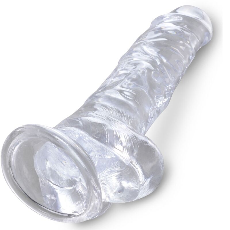 KING COCK - REALISTISCHE TRANSPARANTE PENIS MET BALLEN 16,5 CM