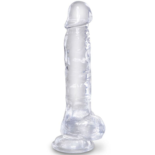 KING COCK - REALISTISCHE TRANSPARANTE PENIS MET BALLEN 16,5 CM