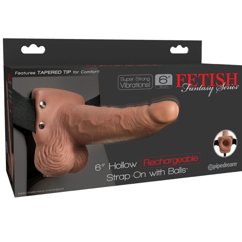 FETISH FANTASY SERIES - VERSTELBAAR TUIGJE REALISTISCHE PENIS MET OPLAADBARE TEELBALLEN EN VIBRATOR 15 CM