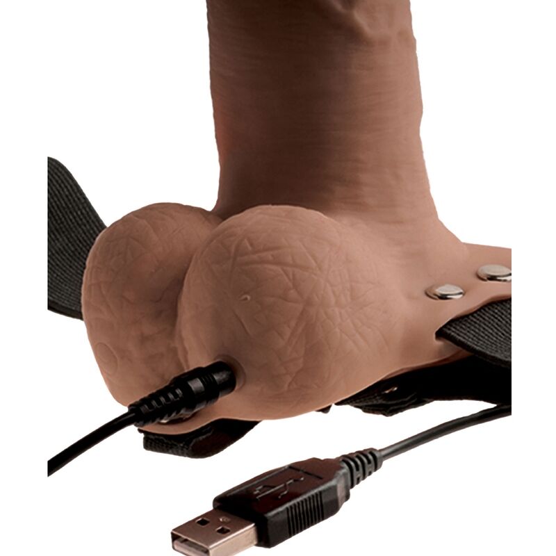 FETISH FANTASY SERIES - VERSTELBAAR TUIGJE REALISTISCHE PENIS MET OPLAADBARE TEELBALLEN EN VIBRATOR 15 CM