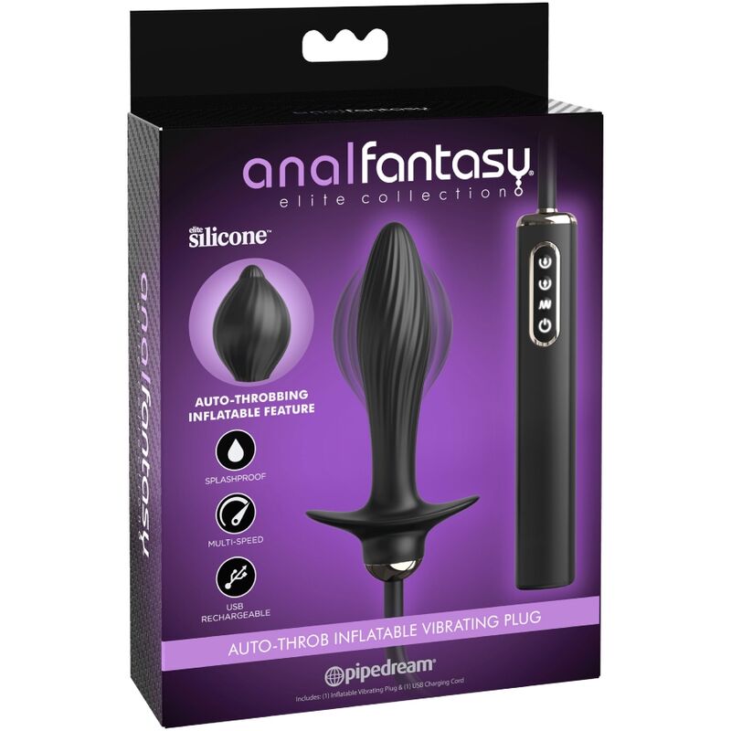 ANAL FANTASY ELITE COLLECTIE - OPBLAASBARE PLUG & AUTO-KLOP VIBRATOR