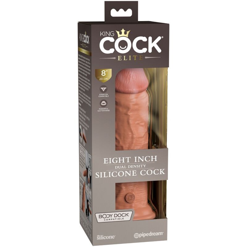 KING COCK - ELITE REALISTISCHE SILICONEN DILDO 20.3 CM KARAMEL