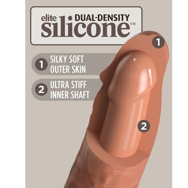 KING COCK - ELITE REALISTISCHE SILICONEN DILDO 20.3 CM KARAMEL