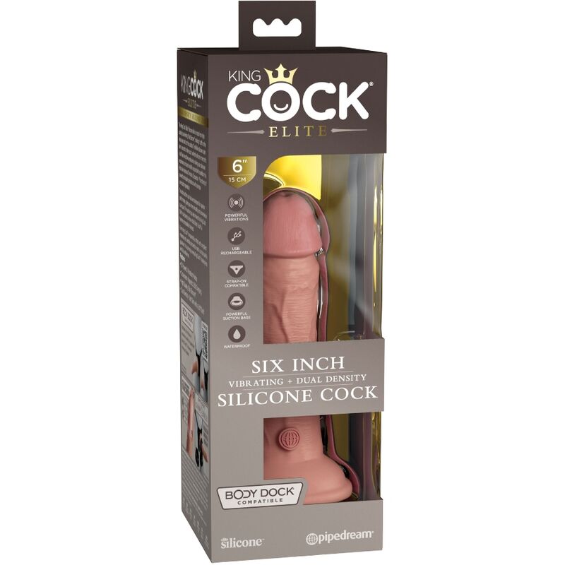KING COCK - ELITE REALISTISCHE DILDO TRILLEND & SILICONEN 15.2 CM
