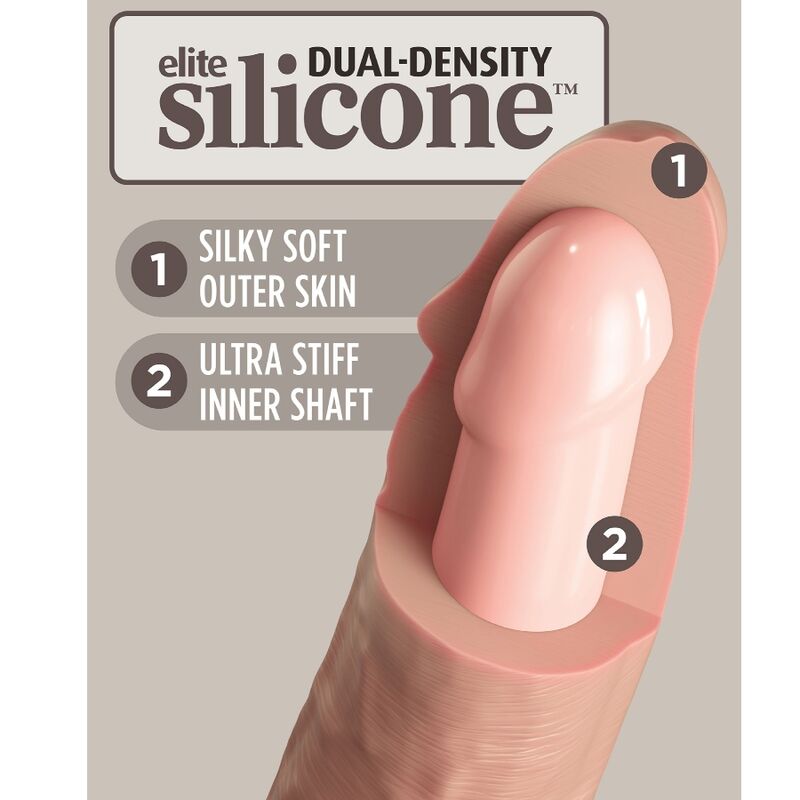 KING COCK - ELITE REALISTISCHE DILDO TRILLEND & SILICONEN 15.2 CM