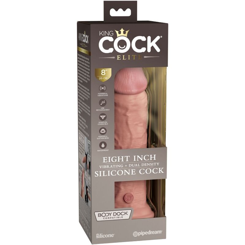KING COCK - ELITE REALISTISCHE DILDO TRILLEND & SILICONEN 20,3 CM