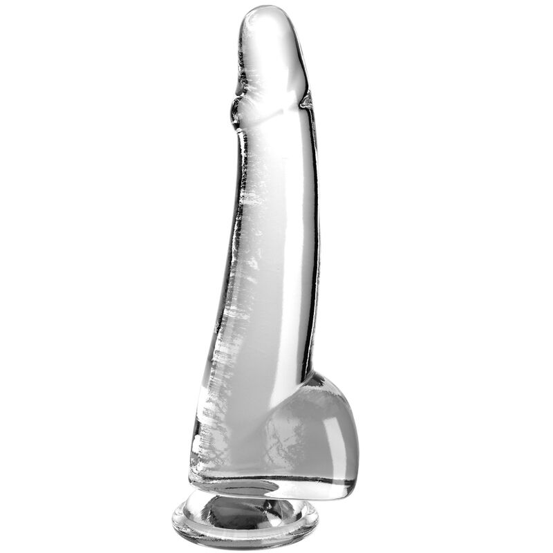 KING COCK - DUIDELIJKE DILDO MET TESTIKELS 19 CM TRANSPARANT