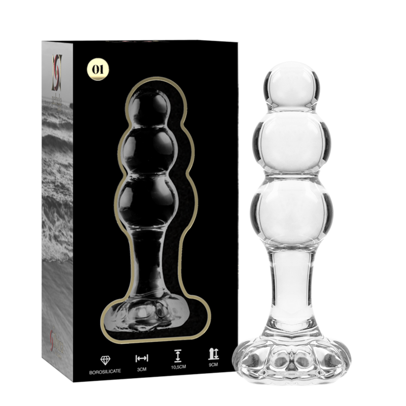 NEBULA-SERIE VAN IBIZA - MODEL 1 TRANSPARANT KRISTALLEN ANALE PLUG 10,5 CM -Ø- 3 CM