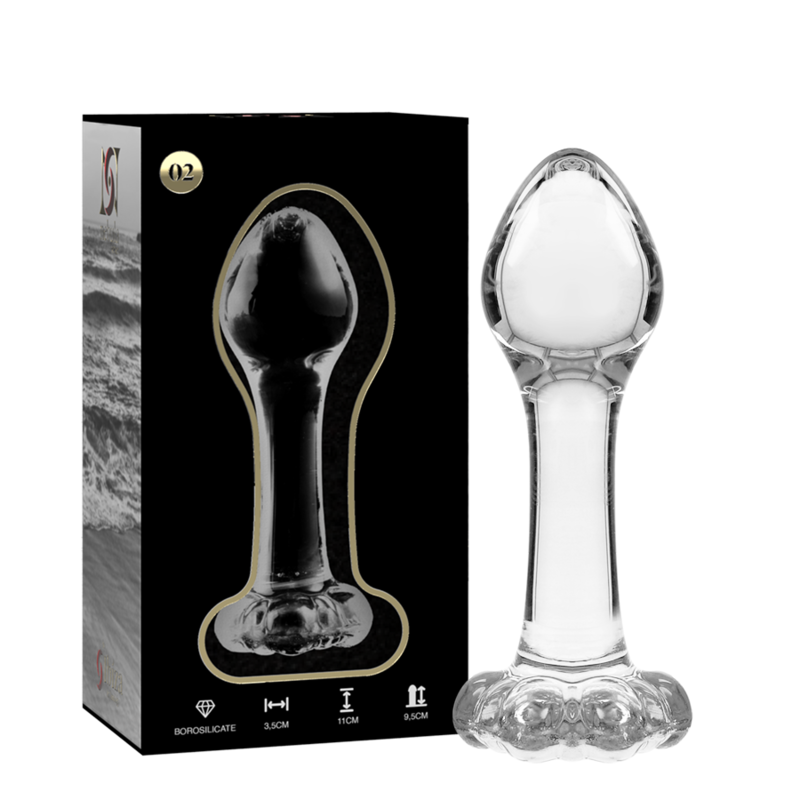 NEBULA SERIE VAN IBIZA - MODEL 2-PLUG TRANSPARANT KRISTAL 11 CM -Ø- 3.5 CM