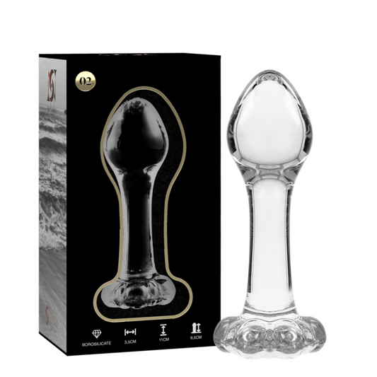 NEBULA SERIE VAN IBIZA - MODEL 2-PLUG TRANSPARANT KRISTAL 11 CM -Ø- 3.5 CM