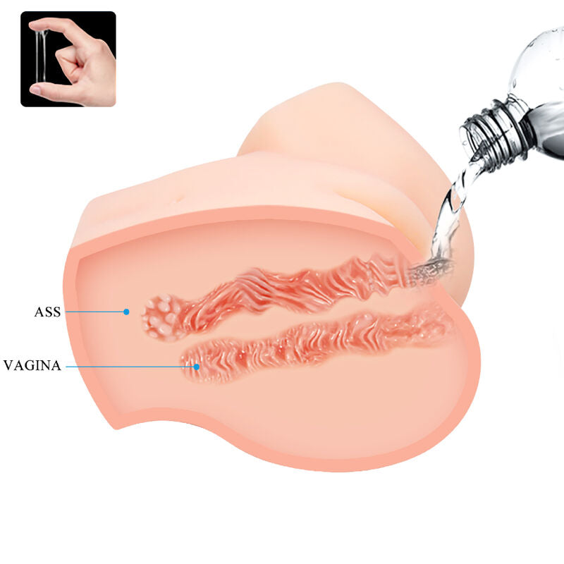 CRAZY BULL - REALISTISCHE VAGINA- EN ANUSDUBBELE VIBRATOR