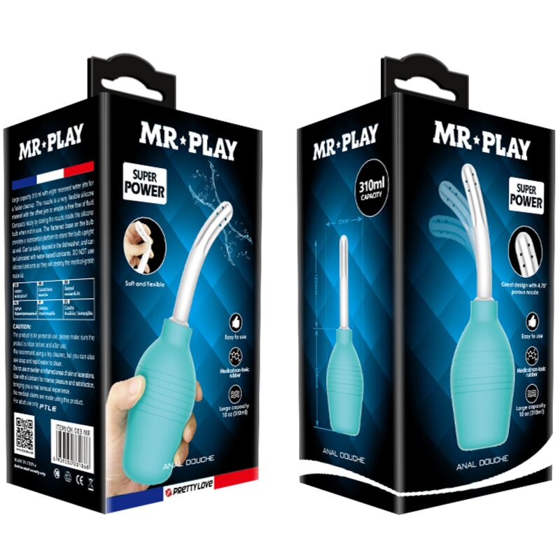 MR PLAY - ANAL PEER BLAUWE RUBBER DOUCHE
