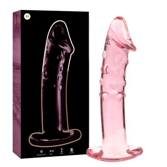 NEBULA SERIE VAN IBIZA - MODEL 19 DILDO KRISTAL ROZE 18.5 CM -O- 4 CM