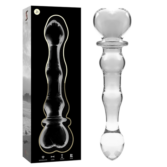 NEBULA SERIE VAN IBIZA - MODEL 21 DILDO BOROSILICAATGLAS HELDER 20,5 CM -Ø- 3,5 CM