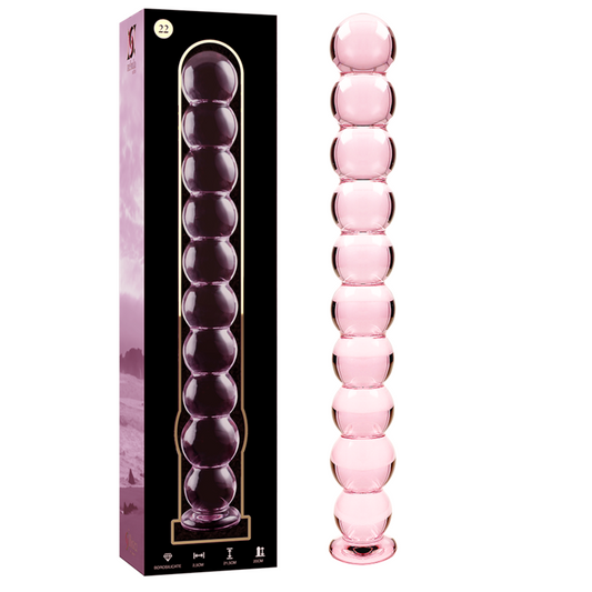NEBULA SERIES BY IBIZA - MODEL 22 DILDO BOROSILICAATGLAS ROZE 21,5 CM -O- 2,5 CM
