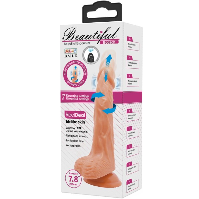 BAILE - BODACH REALISTISCHE VIBRATOR MET AFSTANDSBEDIENING EN ZUIGNAP