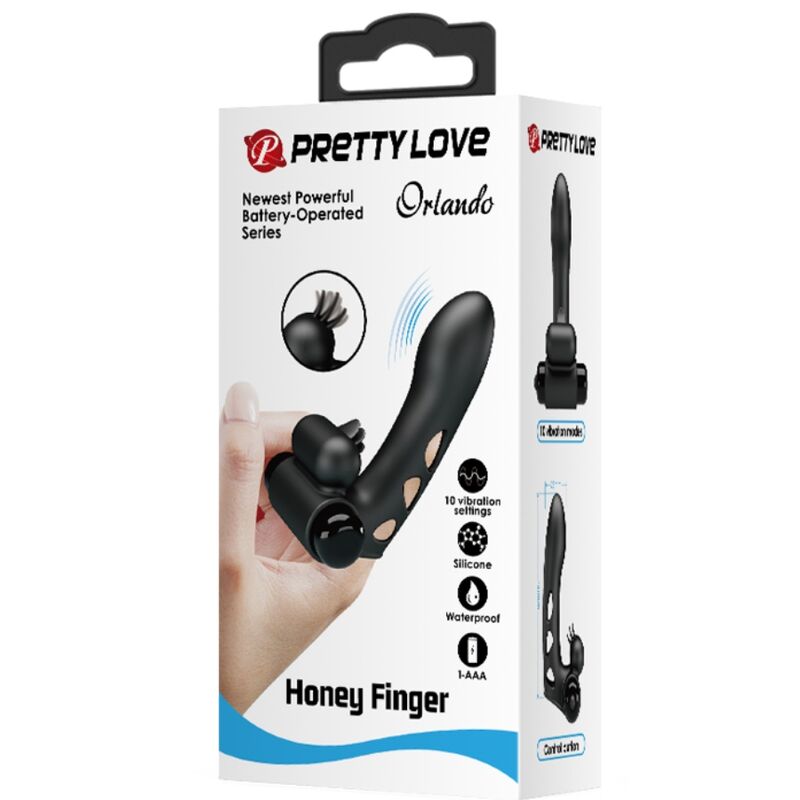 PRETTY LOVE - ORLANDO BLACK VIBRATOR VINGERHOES