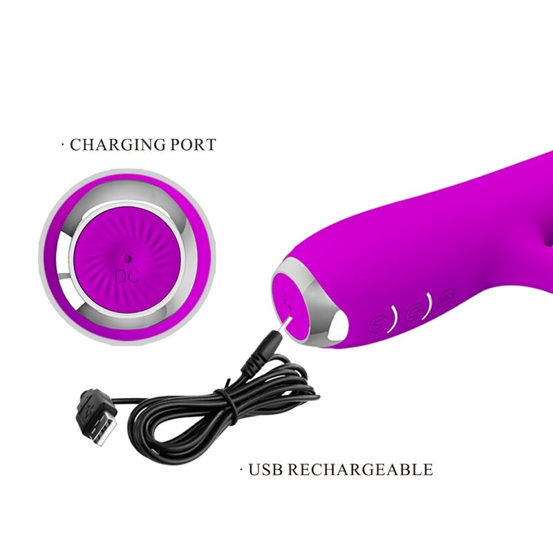 PRETTY LOVE - RACHEL OPLAADBARE VIBRATOR MET PAARSE ZUIGNAP