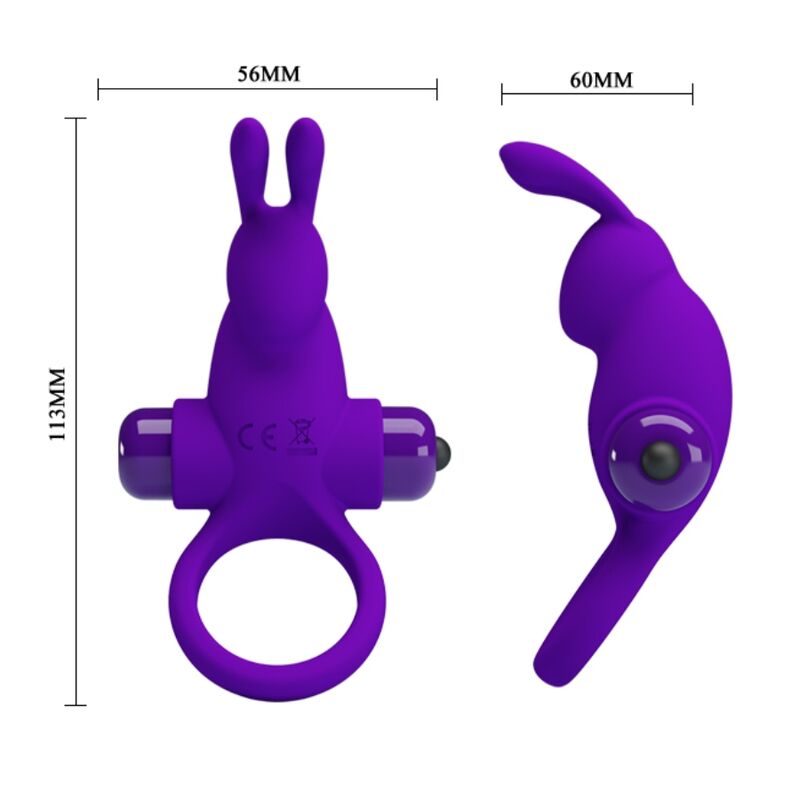 PRETTY LOVE - VIBRATORRING MET KONIJN VOOR PAARSE PENIS