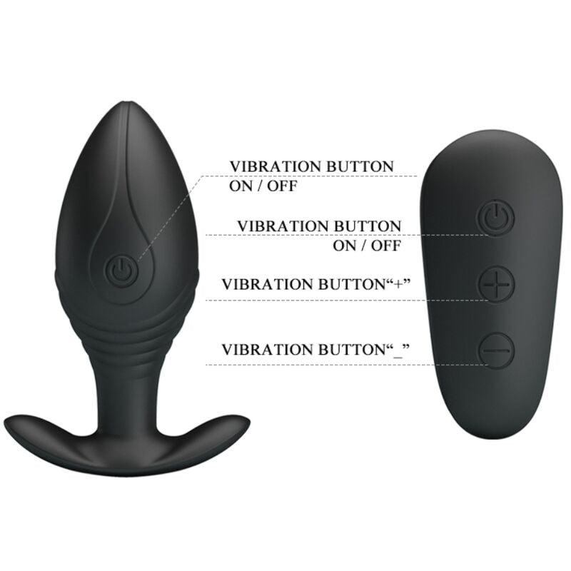 PRETTY LOVE - REGINA ANAL PLUG OPLAADBARE VIBRATOR ZWART