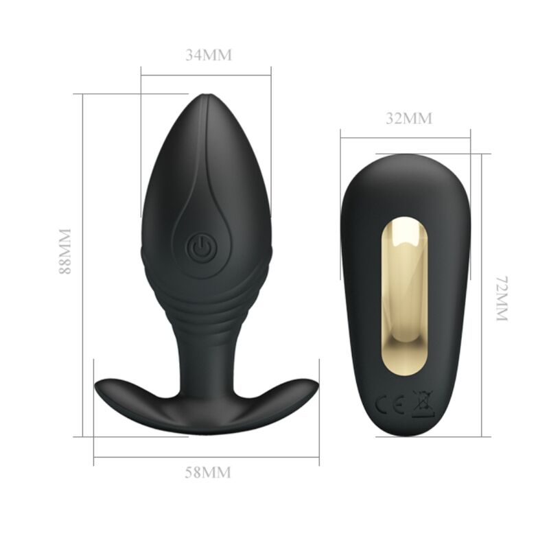 PRETTY LOVE - REGINA ANAL PLUG OPLAADBARE VIBRATOR ZWART