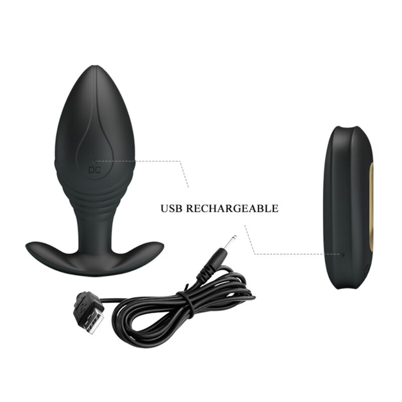 PRETTY LOVE - REGINA ANAL PLUG OPLAADBARE VIBRATOR ZWART