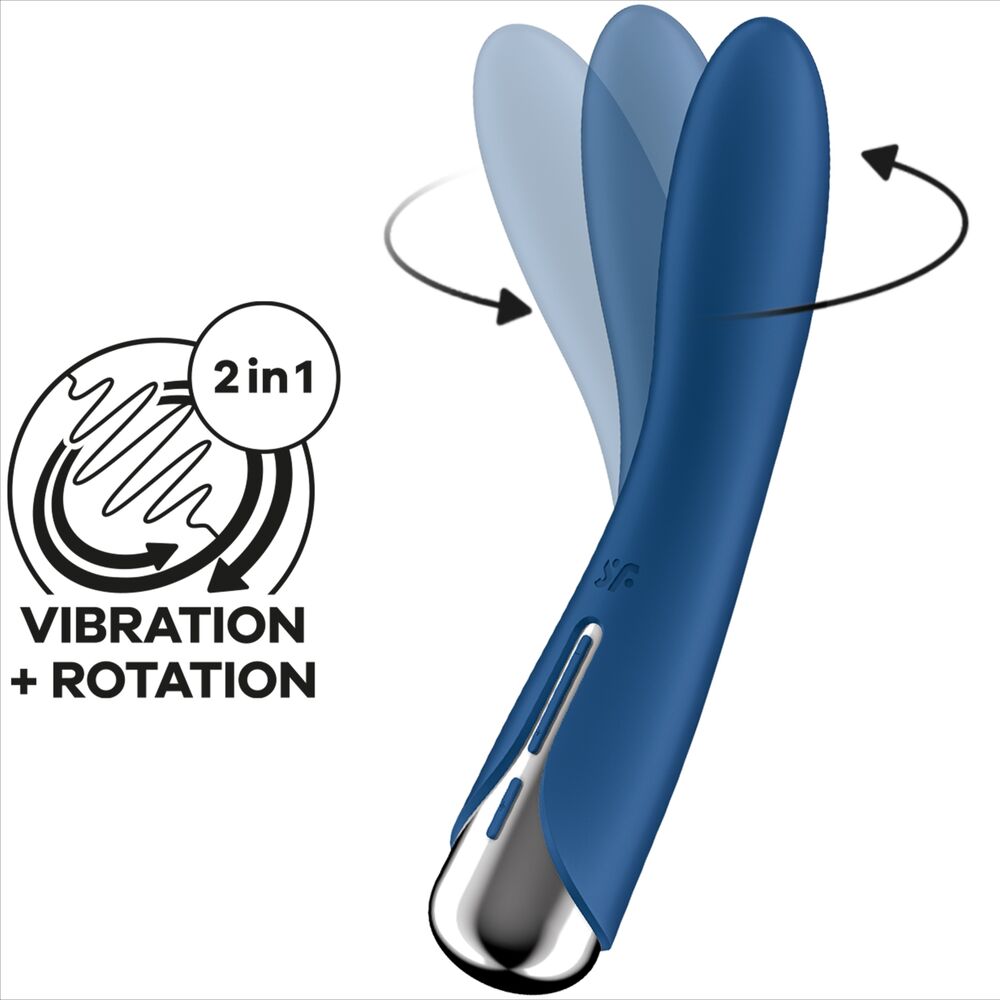 SATISFYER - SPINNING VIBE 1 G-PUNT ROTERENDE VIBRATOR BLAUW