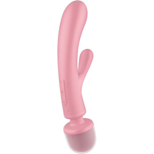 SATISFYER - TRIPLE LOVER MASSEUR VIBRATOR RABBIT ROZE
